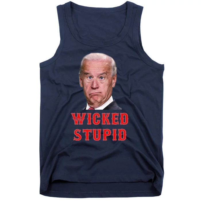 Wicked Stupid Funny Joe Biden Boston Tank Top