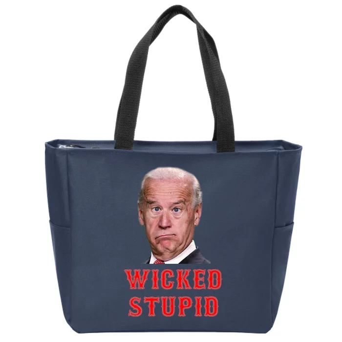 Wicked Stupid Funny Joe Biden Boston Zip Tote Bag