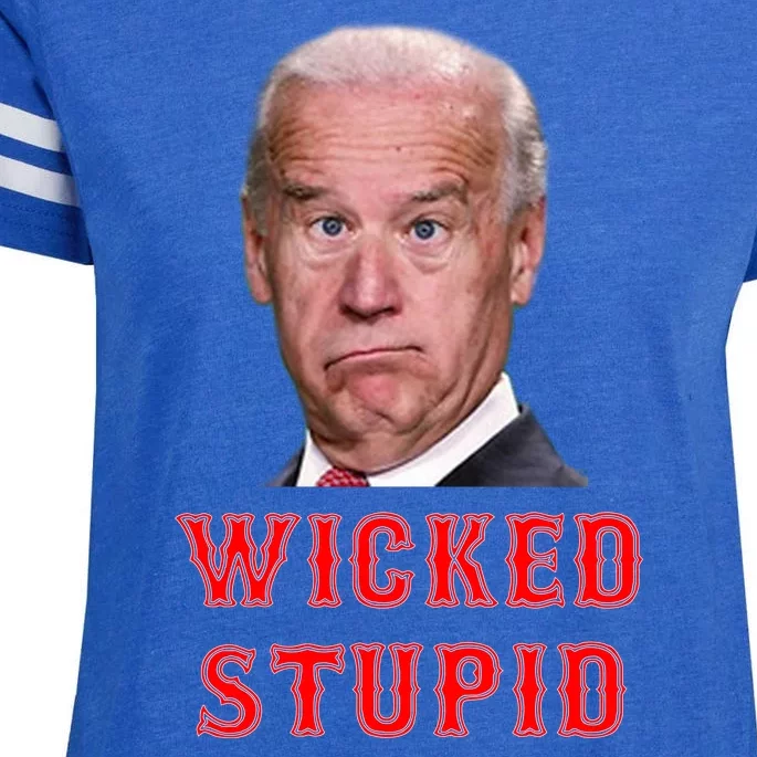 Wicked Stupid Funny Joe Biden Boston Enza Ladies Jersey Football T-Shirt