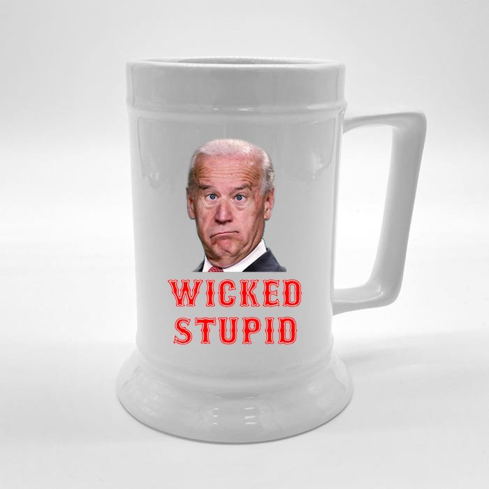 Wicked Stupid Funny Joe Biden Boston Front & Back Beer Stein