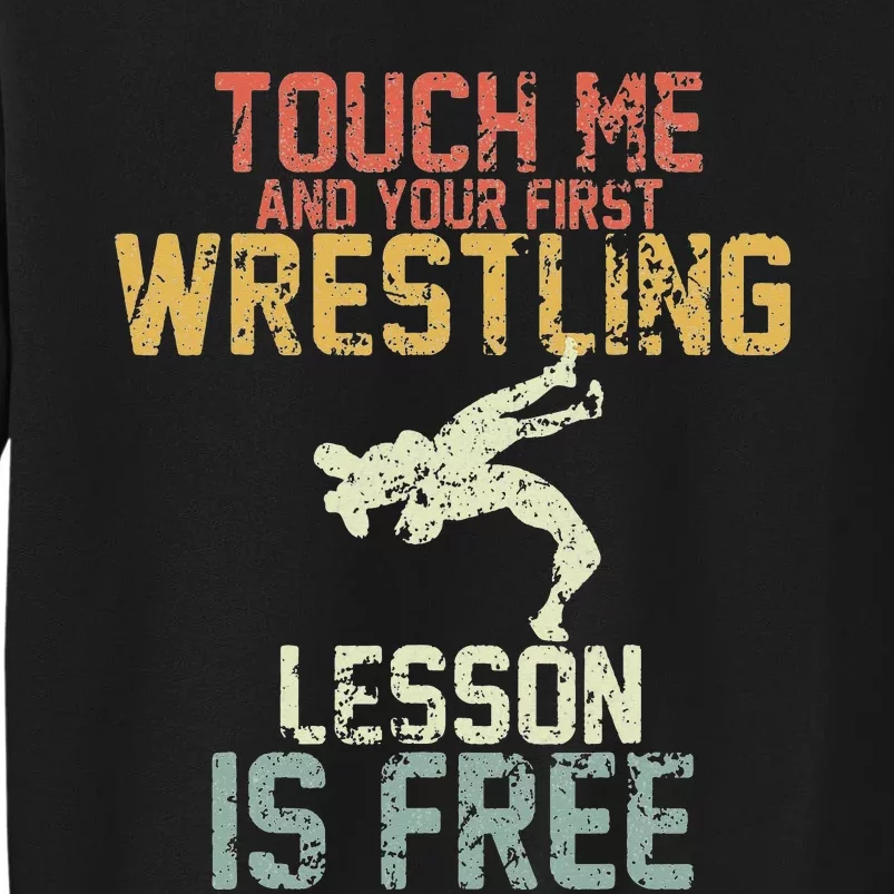 Wrestling Shirts  Funny Free Hugs Wrestling  Coach Tall Sweatshirt