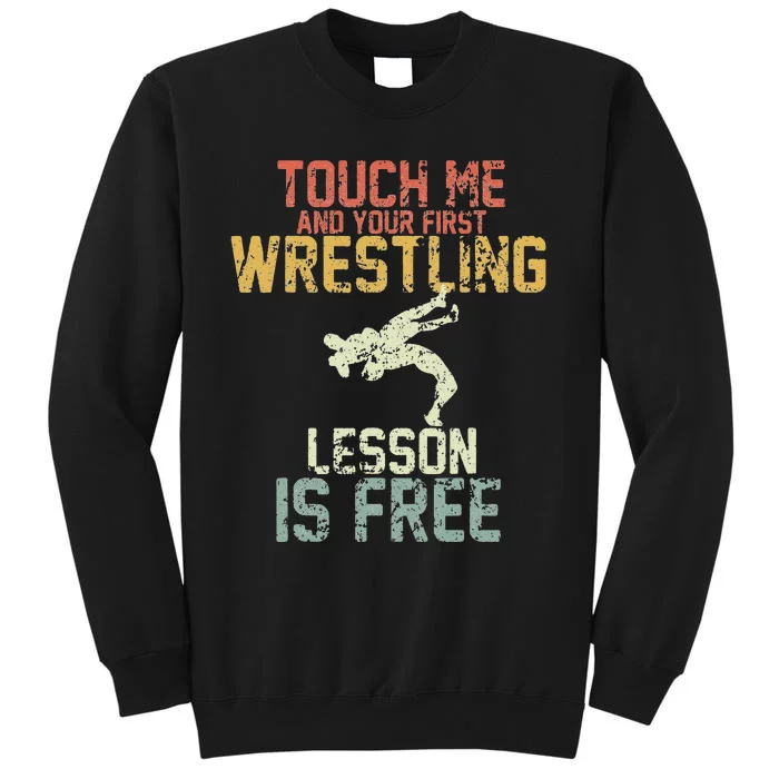 Wrestling Shirts  Funny Free Hugs Wrestling  Coach Tall Sweatshirt