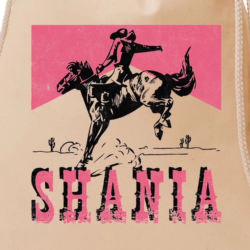 Western Shania First Name Punchy Cowboy Cowgirl Rodeo Style Drawstring Bag