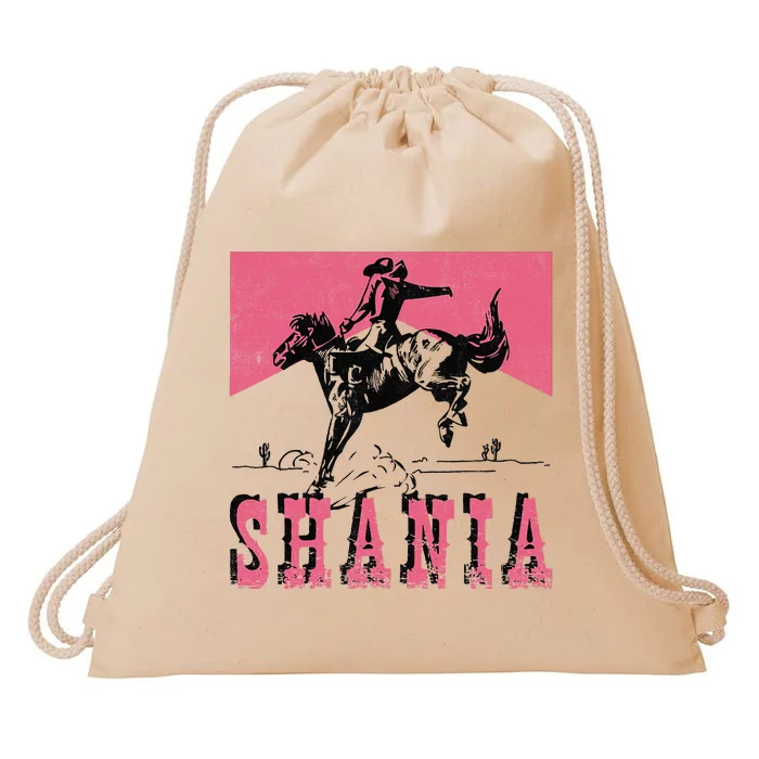 Western Shania First Name Punchy Cowboy Cowgirl Rodeo Style Drawstring Bag