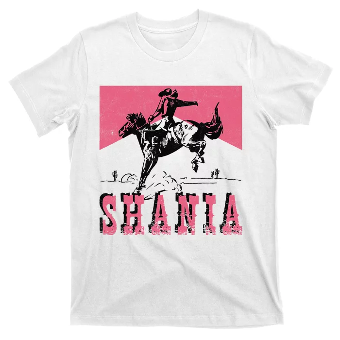 Western Shania First Name Punchy Cowboy Cowgirl Rodeo Style T-Shirt