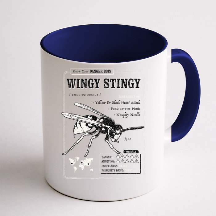 Wingy Stingy Funny Wasp print Front & Back Coffee Mug