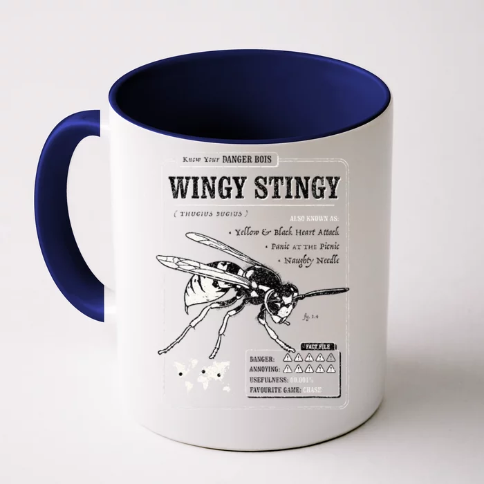 Wingy Stingy Funny Wasp print Front & Back Coffee Mug