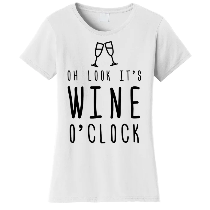 Wine Shirts Funny Mom Wife Gift Its Wine OClock Girl Women's T-Shirt