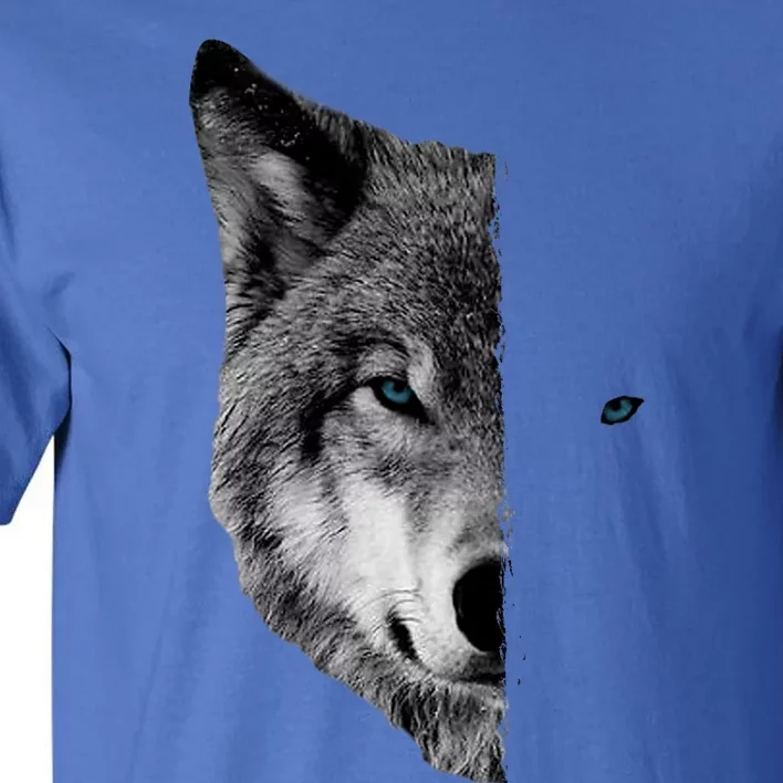 Wolf Split Face Wolf Magical Wolves Tall T-Shirt