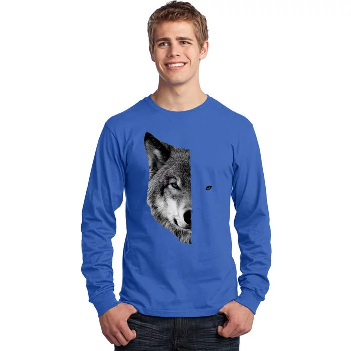 Wolf Split Face Wolf Magical Wolves Tall Long Sleeve T-Shirt