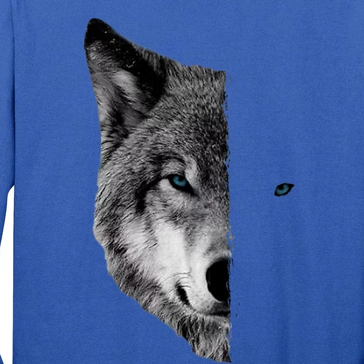 Wolf Split Face Wolf Magical Wolves Tall Long Sleeve T-Shirt