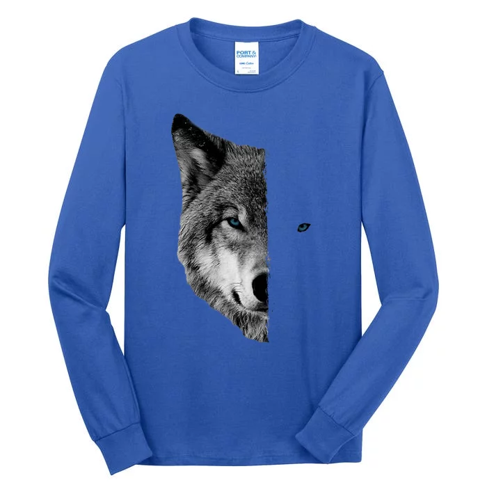 Wolf Split Face Wolf Magical Wolves Tall Long Sleeve T-Shirt