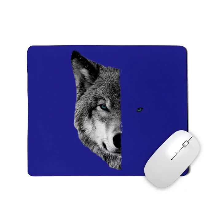 Wolf Split Face Wolf Magical Wolves Mousepad