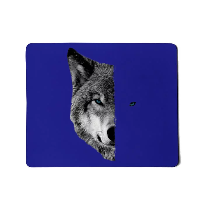 Wolf Split Face Wolf Magical Wolves Mousepad