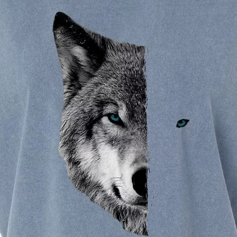 Wolf Split Face Wolf Magical Wolves Garment-Dyed Women's Muscle Tee