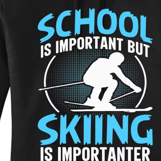 Winter Sport Family Skiers Skiing Downhill Alpine Skiing Women's Pullover Hoodie