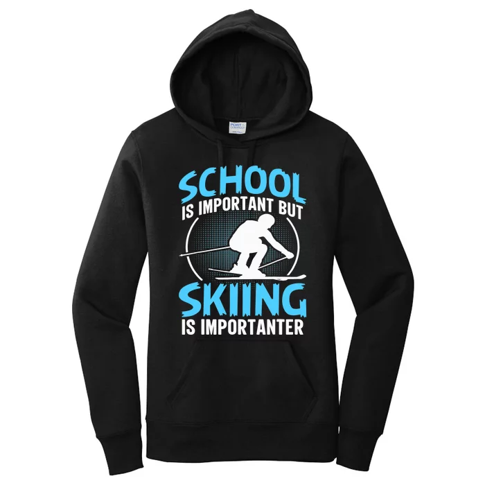 Winter Sport Family Skiers Skiing Downhill Alpine Skiing Women's Pullover Hoodie