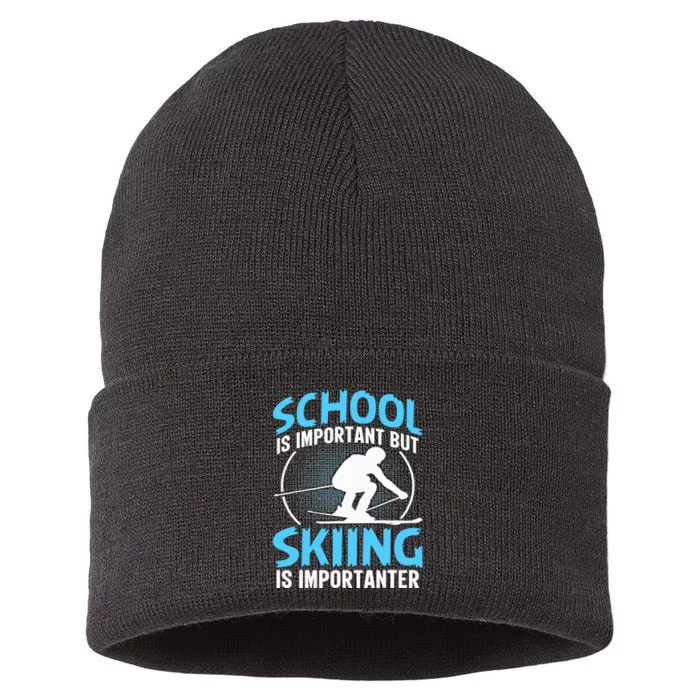 Winter Sport Family Skiers Skiing Downhill Alpine Skiing Sustainable Knit Beanie