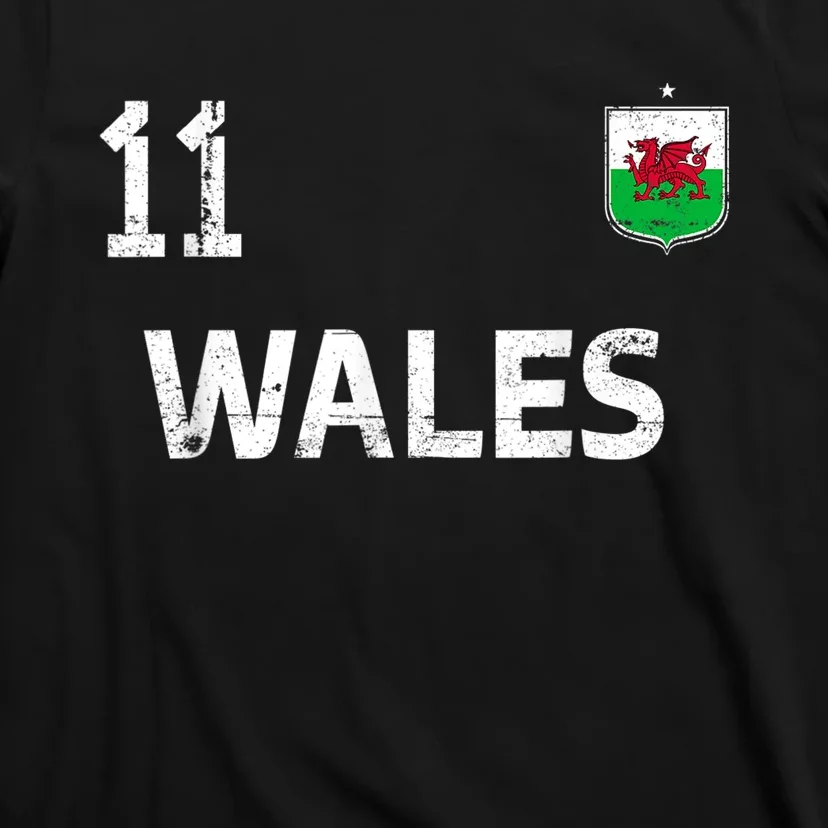 Wales Soccer Fans Jersey Welsh Flag Football Lovers T-Shirt