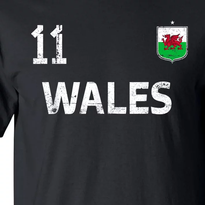 Wales Soccer Fans Jersey Welsh Flag Football Lovers Tall T-Shirt