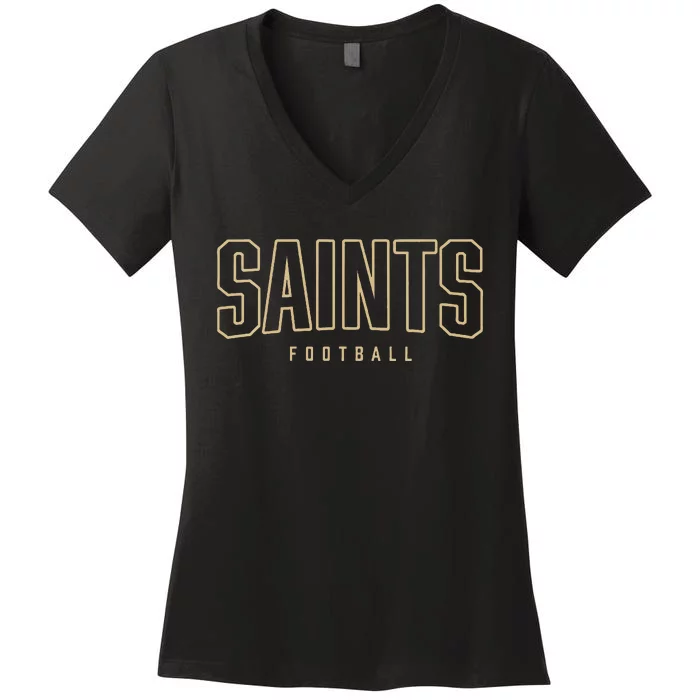 Women Saints Footballl Women's V-Neck T-Shirt