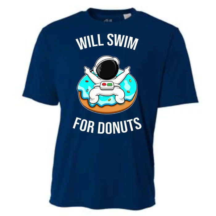 Will Swim For Donuts Cooling Performance Crew T-Shirt