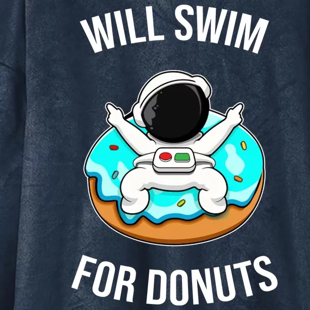 Will Swim For Donuts Hooded Wearable Blanket