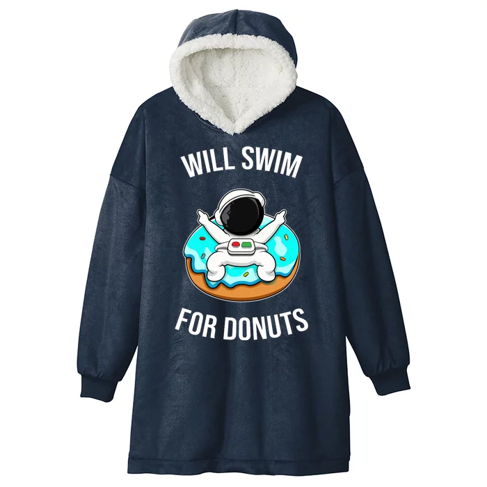 Will Swim For Donuts Hooded Wearable Blanket