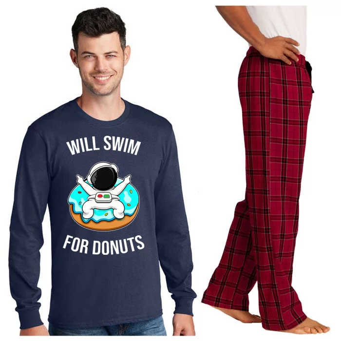 Will Swim For Donuts Long Sleeve Pajama Set