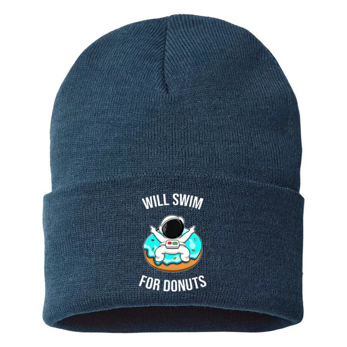 Will Swim For Donuts Sustainable Knit Beanie