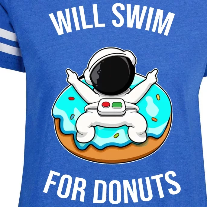 Will Swim For Donuts Enza Ladies Jersey Football T-Shirt