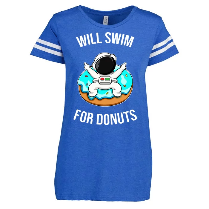 Will Swim For Donuts Enza Ladies Jersey Football T-Shirt