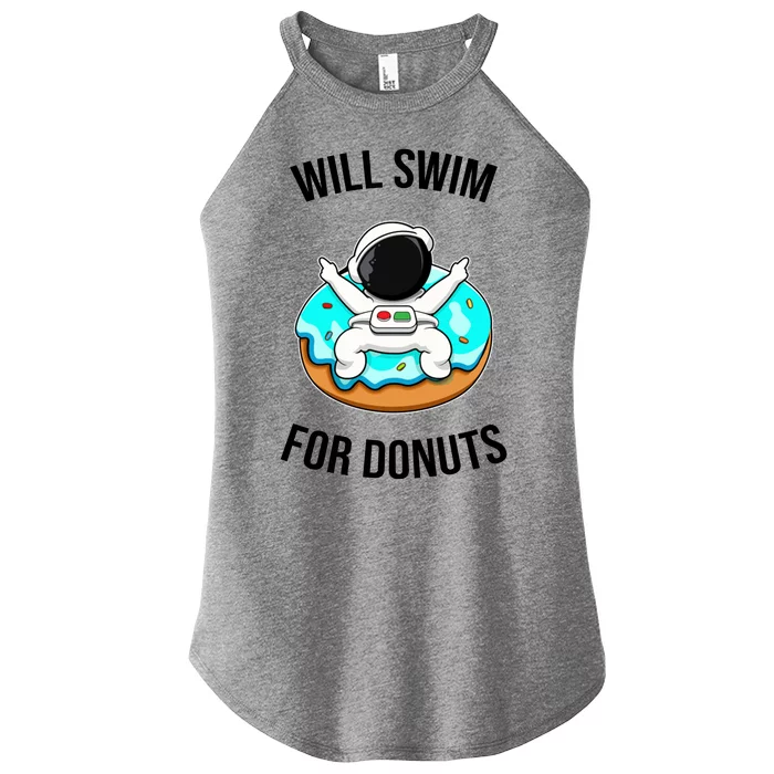 Will Swim For Donuts Women’s Perfect Tri Rocker Tank