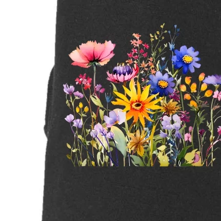 Wildflower Summer Flowers Blooming Floral Graphic Doggie 3-End Fleece Hoodie