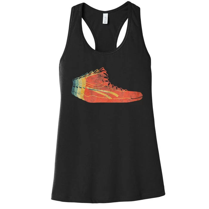 Wrestling Shoe funny sport lover wrestling Women's Racerback Tank