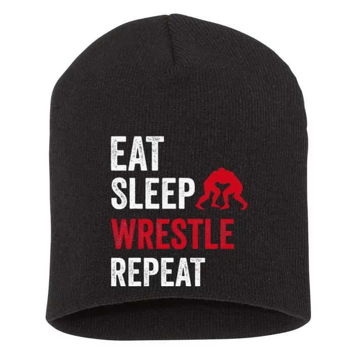 Wrestling Sport For  Wrestling Lover Short Acrylic Beanie