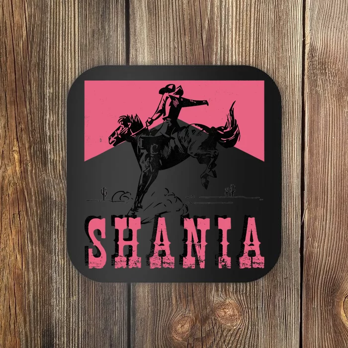 Western Shania First Name Punchy Cowboy Cowgirl Rodeo Style Coaster