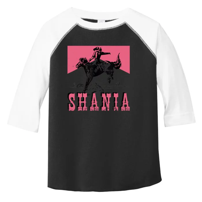 Western Shania First Name Punchy Cowboy Cowgirl Rodeo Style Toddler Fine Jersey T-Shirt