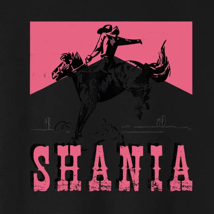 Western Shania First Name Punchy Cowboy Cowgirl Rodeo Style Women's Crop Top Tee