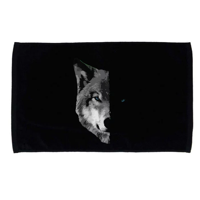 Wolf Split Face Wolf Magical Wolves Tee Microfiber Hand Towel