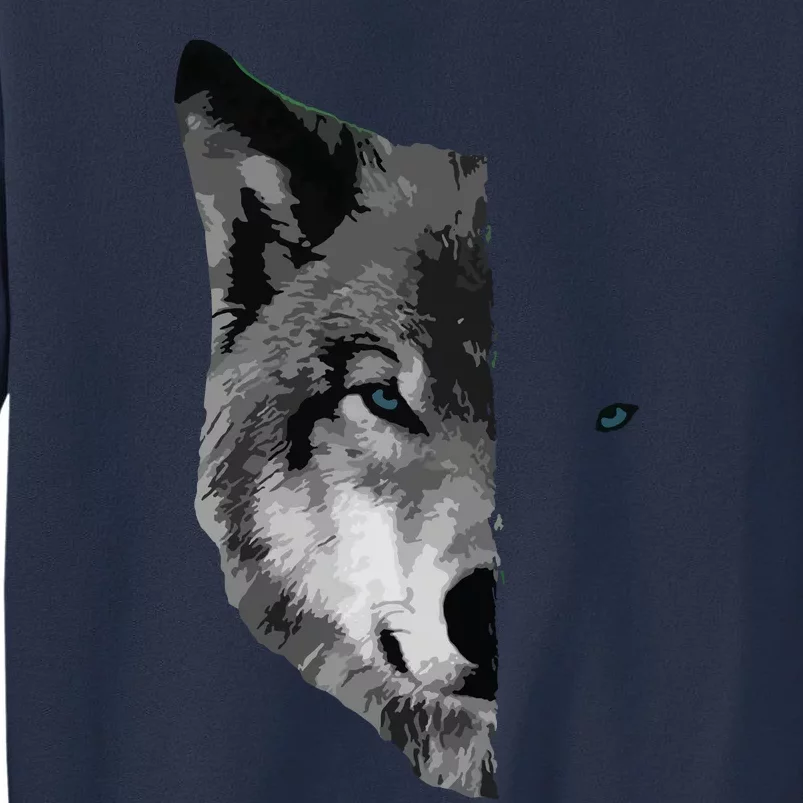 Wolf Split Face Wolf Magical Wolves Tee Sweatshirt