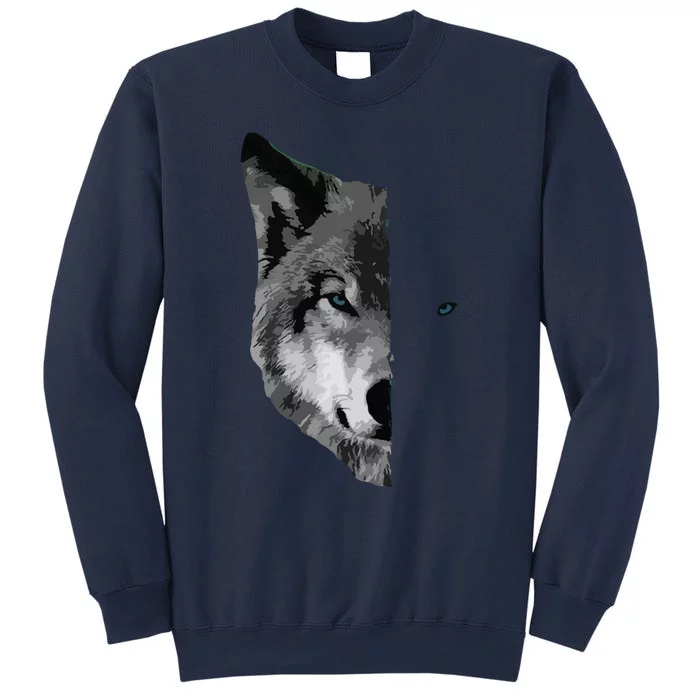 Wolf Split Face Wolf Magical Wolves Tee Sweatshirt