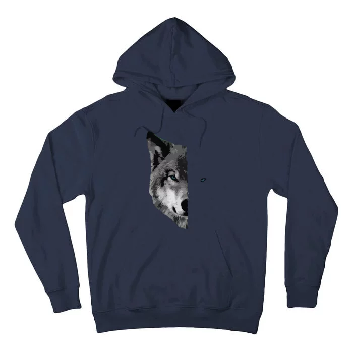 Wolf Split Face Wolf Magical Wolves Tee Tall Hoodie