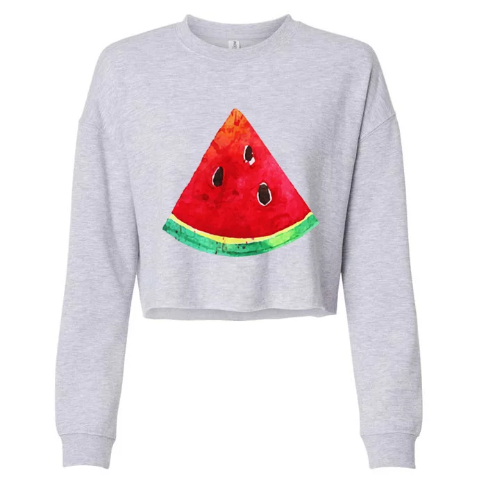 Watermelon Slice Fruit Group Costume Funny Halloween Cropped Pullover Crew