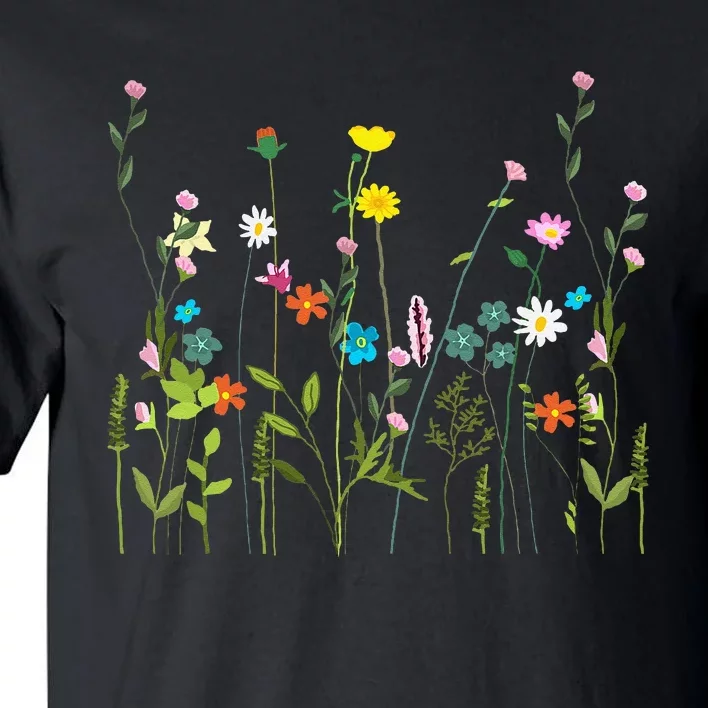 Wildflower Summer Flowers Blooming Floral Graphic Tall T-Shirt