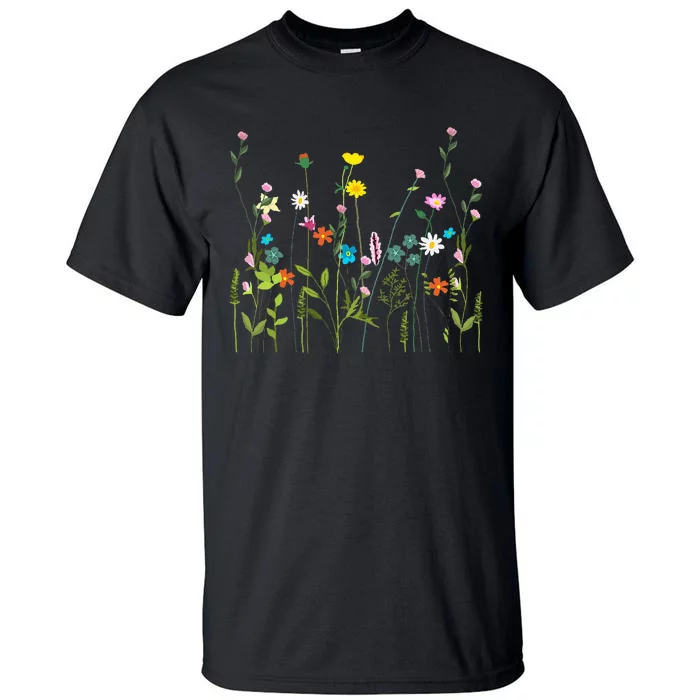 Wildflower Summer Flowers Blooming Floral Graphic Tall T-Shirt