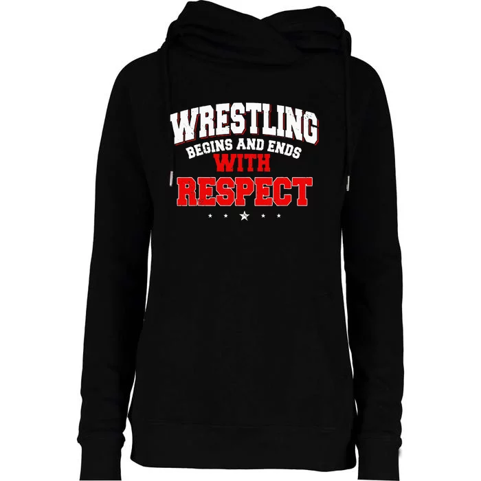 Wrestling Sport Fans Wrestlers Submission Freestyle Womens Funnel Neck Pullover Hood