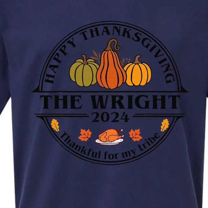 Wright Surname Family Matching Happy Thanksgiving 2024 Sueded Cloud Jersey T-Shirt