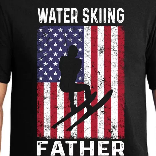 Water Skiing Father Dad Usa Flag 4th Of July Gift Pajama Set