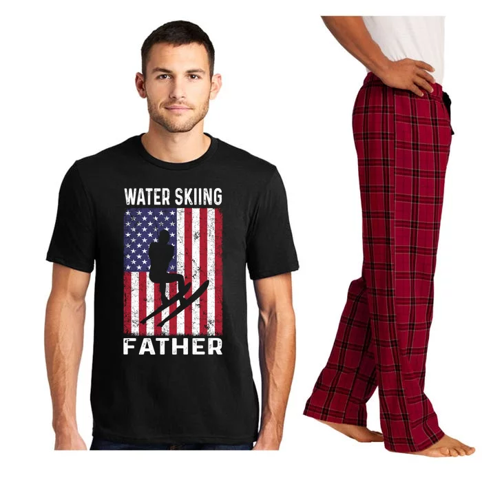 Water Skiing Father Dad Usa Flag 4th Of July Gift Pajama Set